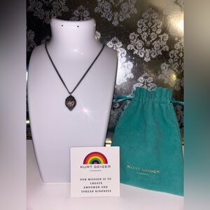 Kurt Geiger London necklace with multicolored stones gunmetal necklace NWT